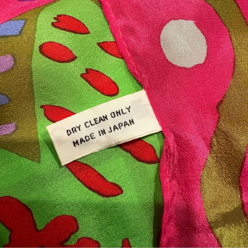 Ken Done Silk Scarf with Tropical Design - Picture 15 of 16